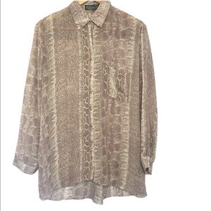 Costa Blanca Snake Print Long Sleeve Blouse